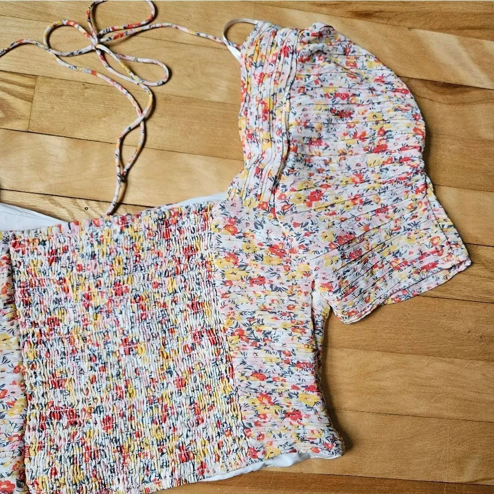 Astr Floral Puff Sleeve Blouse